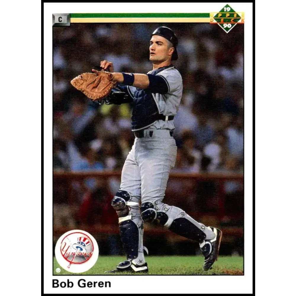 1990 Upper Deck #608 Bob Geren UER NM-MT New York Yankees Baseball Card - Baseball Card Single