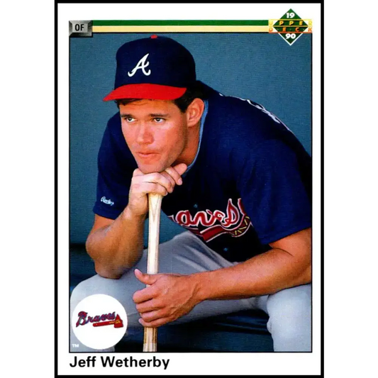 1990 Upper Deck #611 Jeff Wetherby NM-MT RC Rookie Atlanta Braves Baseball Card - Baseball Card Single