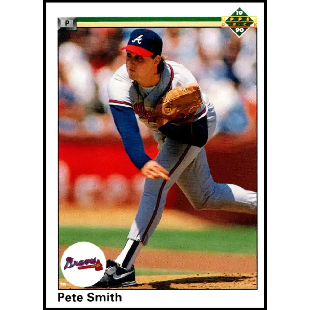 1990 Upper Deck #613 Pete Smith NM-MT Atlanta Braves Baseball Card - Baseball Card Single