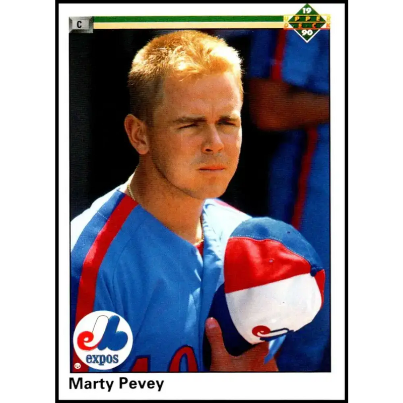 1990 Upper Deck #628 Marty Pevey NM-MT RC Rookie Montreal Expos Baseball Card - Baseball Card Single