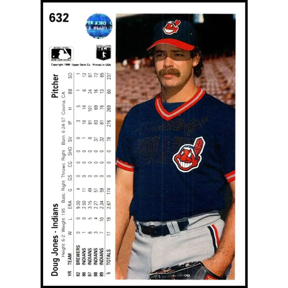1990 Upper Deck #632 Doug Jones NM-MT Cleveland Indians Baseball Card - Baseball Card Single