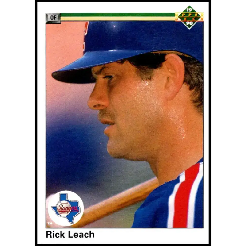 1990 Upper Deck #640 Rick Leach NM-MT Texas Rangers Baseball Card - Baseball Card Single