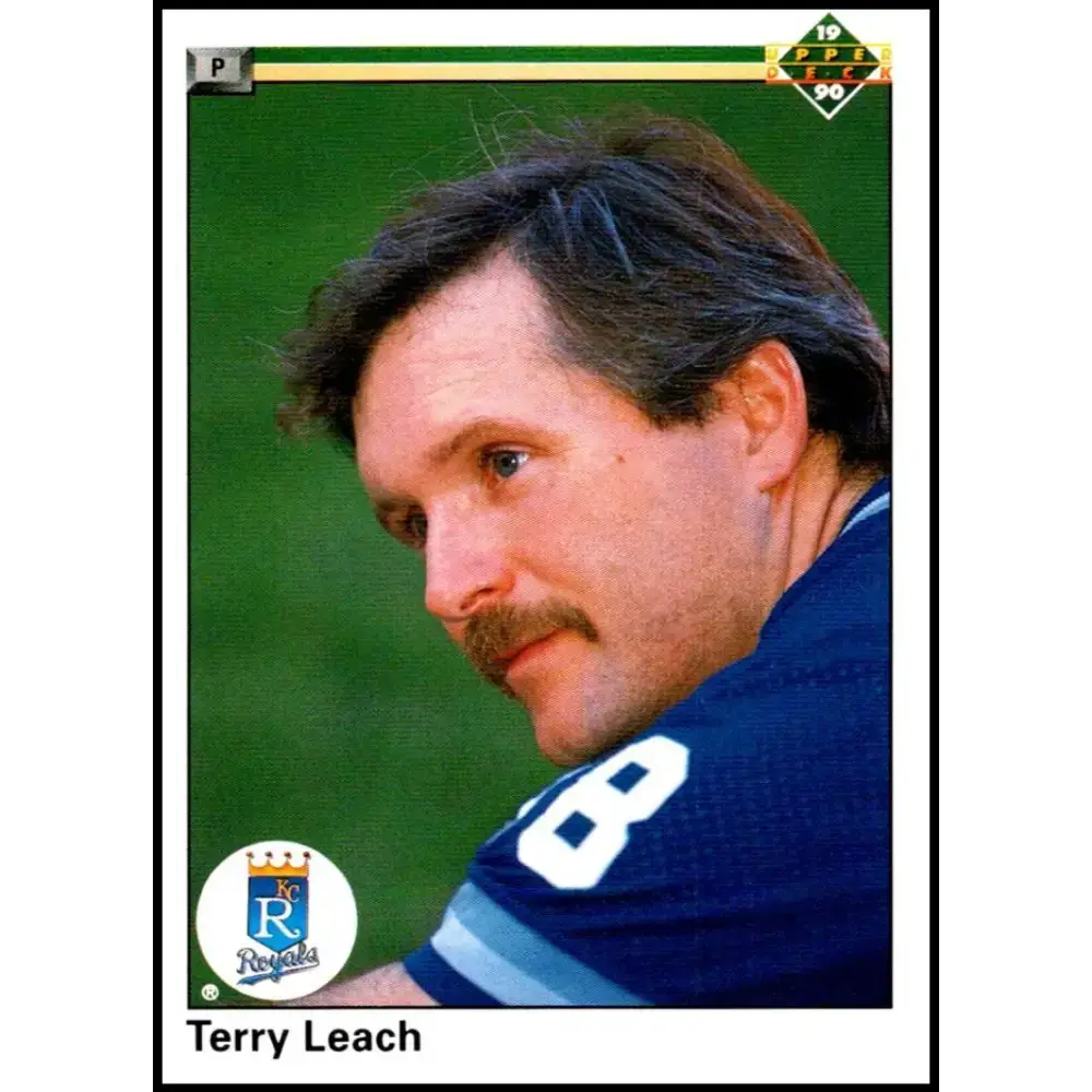 1990 Upper Deck #642 Terry Leach NM-MT Kansas City Royals Baseball Card - Baseball Card Single