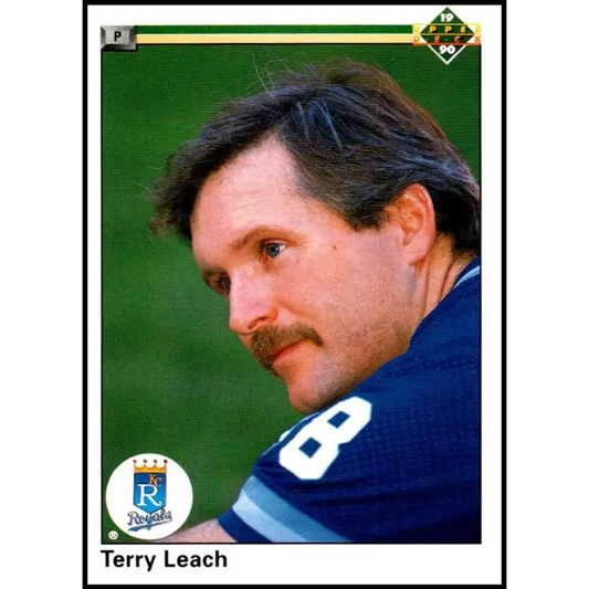 1990 Upper Deck #642 Terry Leach NM-MT Kansas City Royals Baseball Card - Baseball Card Single