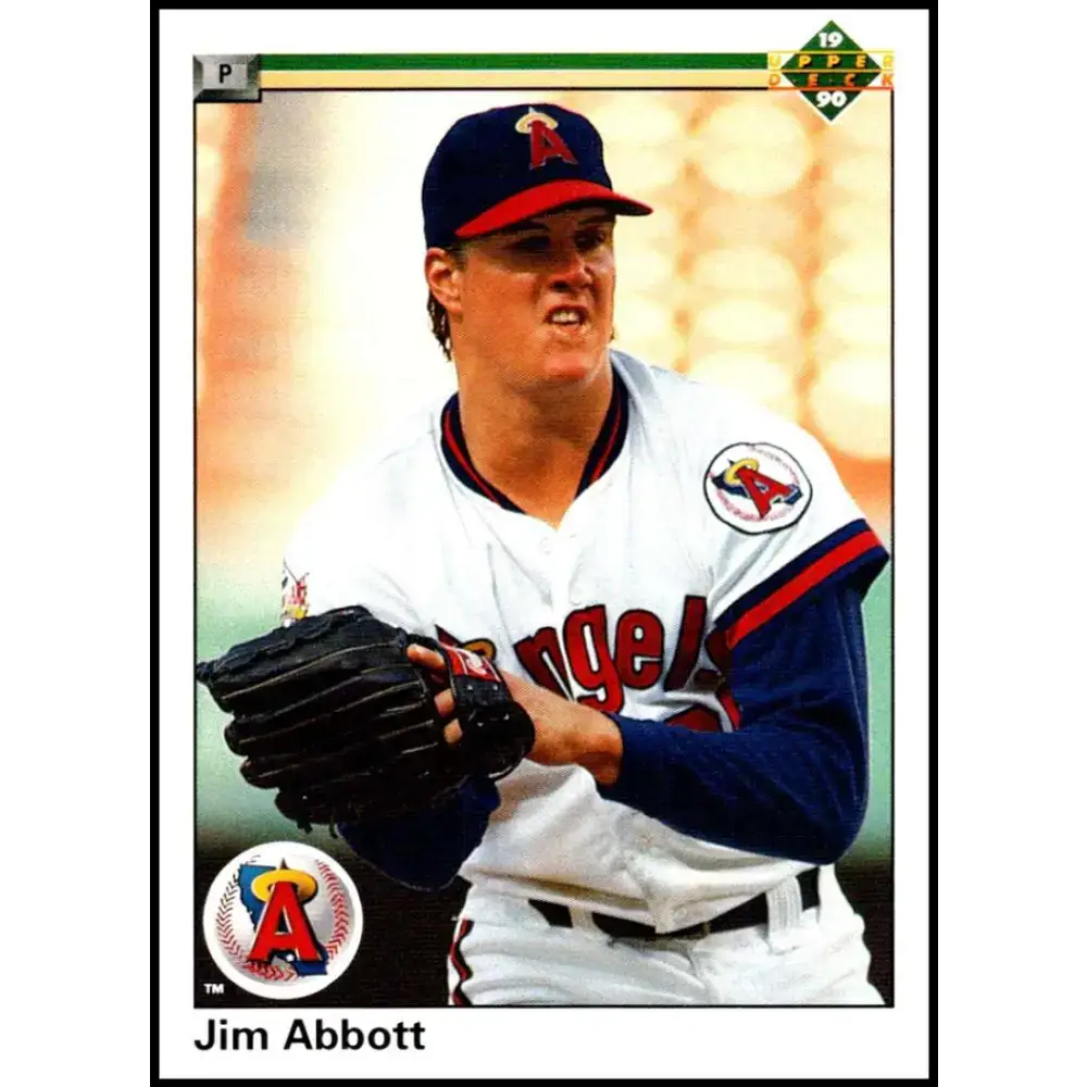 1990 Upper Deck #645 Jim Abbott NM-MT California Angels Baseball Card - Baseball Card Single