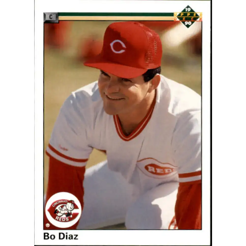 1990 Upper Deck #664 Bo Diaz NM-MT Cincinnati Reds Baseball Card - Baseball Card Single