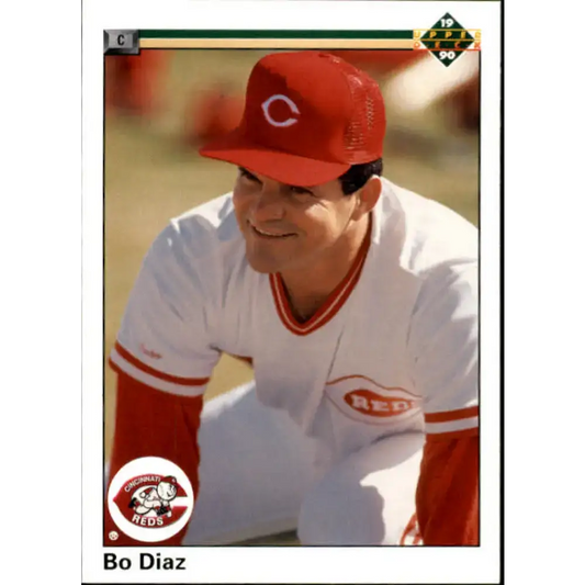 1990 Upper Deck #664 Bo Diaz NM-MT Cincinnati Reds Baseball Card - Baseball Card Single