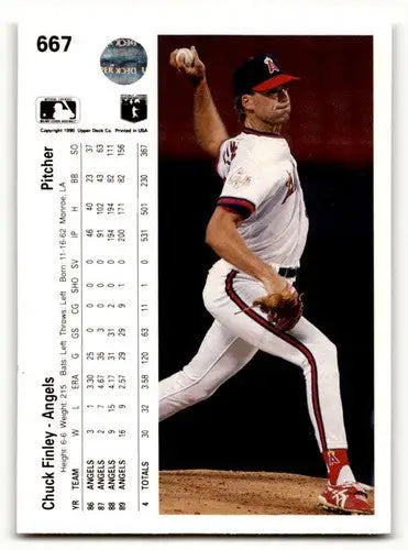 1990 Upper Deck #667 Chuck Finley California Angels Baseball Cards E ID:54154 - Baseball Card Single