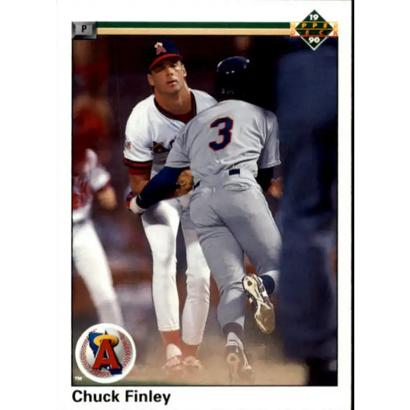 1990 Upper Deck #667 Chuck Finley UER NM-MT California Angels Baseball Card - Baseball Card Single