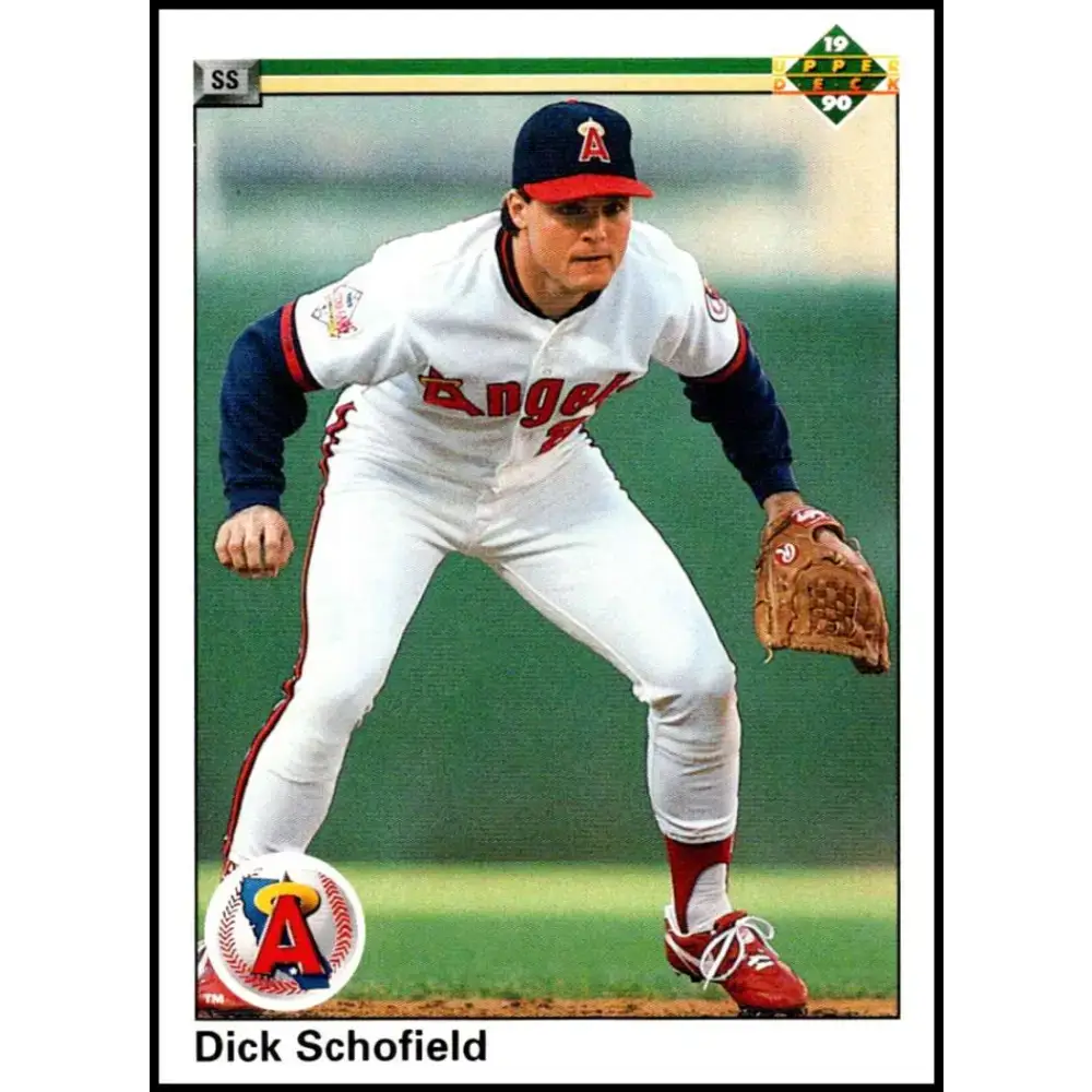 1990 Upper Deck #669 Dick Schofield NM-MT California Angels Baseball Card - Baseball Card Single