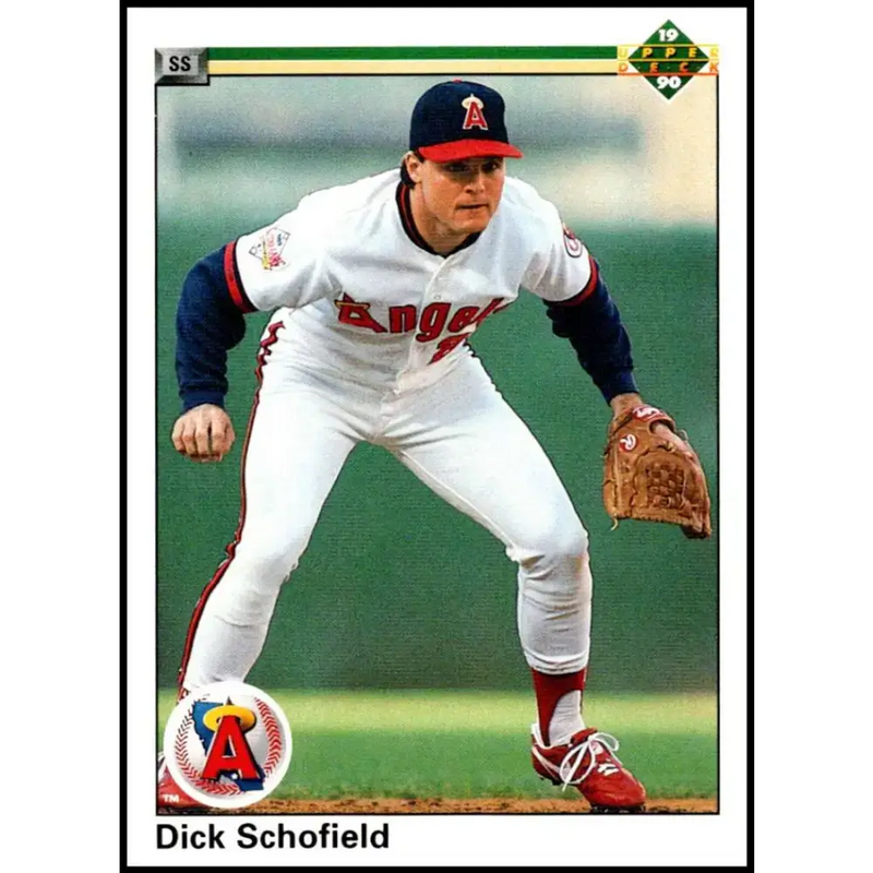 1990 Upper Deck #669 Dick Schofield NM-MT California Angels Baseball Card - Baseball Card Single