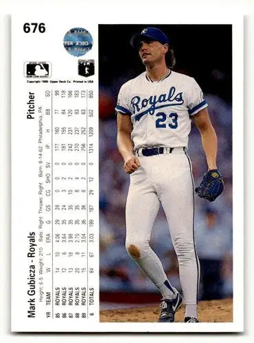 Original gloss 1990 Upper Deck Mark Gubicza Kansas City Royals baseball card
