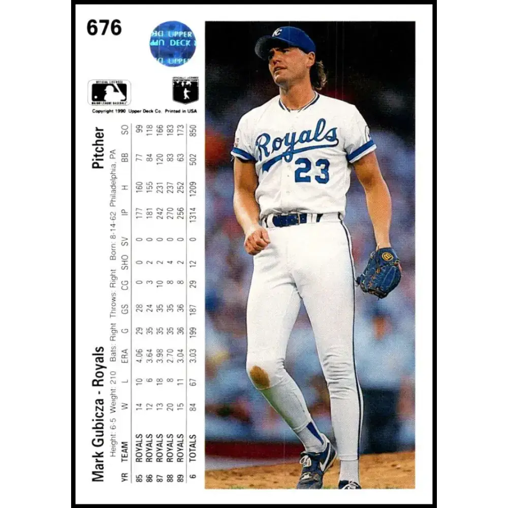 1990 Upper Deck #676 Mark Gubicza NM-MT Kansas City Royals Baseball Card - Baseball Card Single