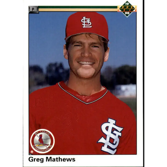 1990 Upper Deck #678 Greg Mathews NM-MT St. Louis Cardinals Baseball Card - Baseball Card Single