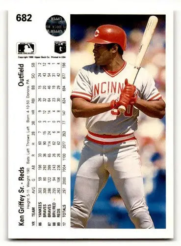 Original gloss 1990 Upper Deck Ken Griffey Sr. Cincinnati Reds baseball card image