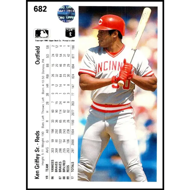 1990 Upper Deck #682 Ken Griffey Sr. NM-MT Cincinnati Reds Baseball Card - Baseball Card Single