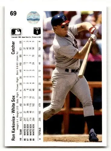 1990 Upper Deck #69 Ron Karkovice Chicago White Sox Baseball Cards E ID:59529 - Baseball Card Single