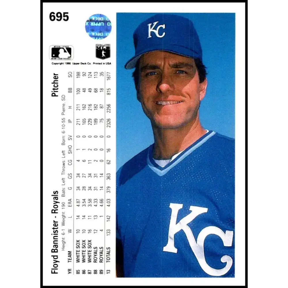 1990 Upper Deck #695 Floyd Bannister NM-MT Kansas City Royals Baseball Card - Baseball Card Single