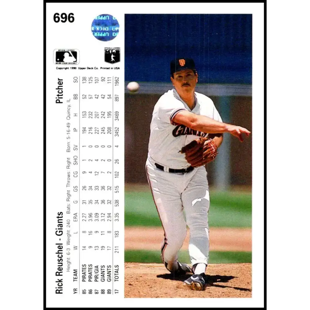 1990 Upper Deck #696 Rick Reuschel NM-MT San Francisco Giants Baseball Card - Baseball Card Single