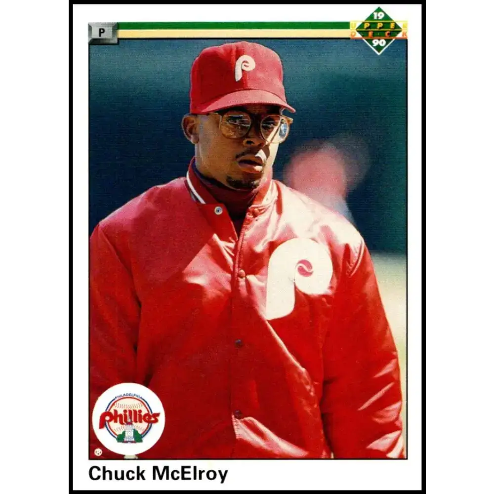 1990 Upper Deck #706 Chuck McElroy NM-MT RC Rookie Philadelphia Phillies Baseball Card - Baseball Card Single