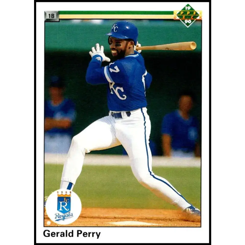 1990 Upper Deck #707 Gerald Perry NM-MT Kansas City Royals Baseball Card - Baseball Card Single