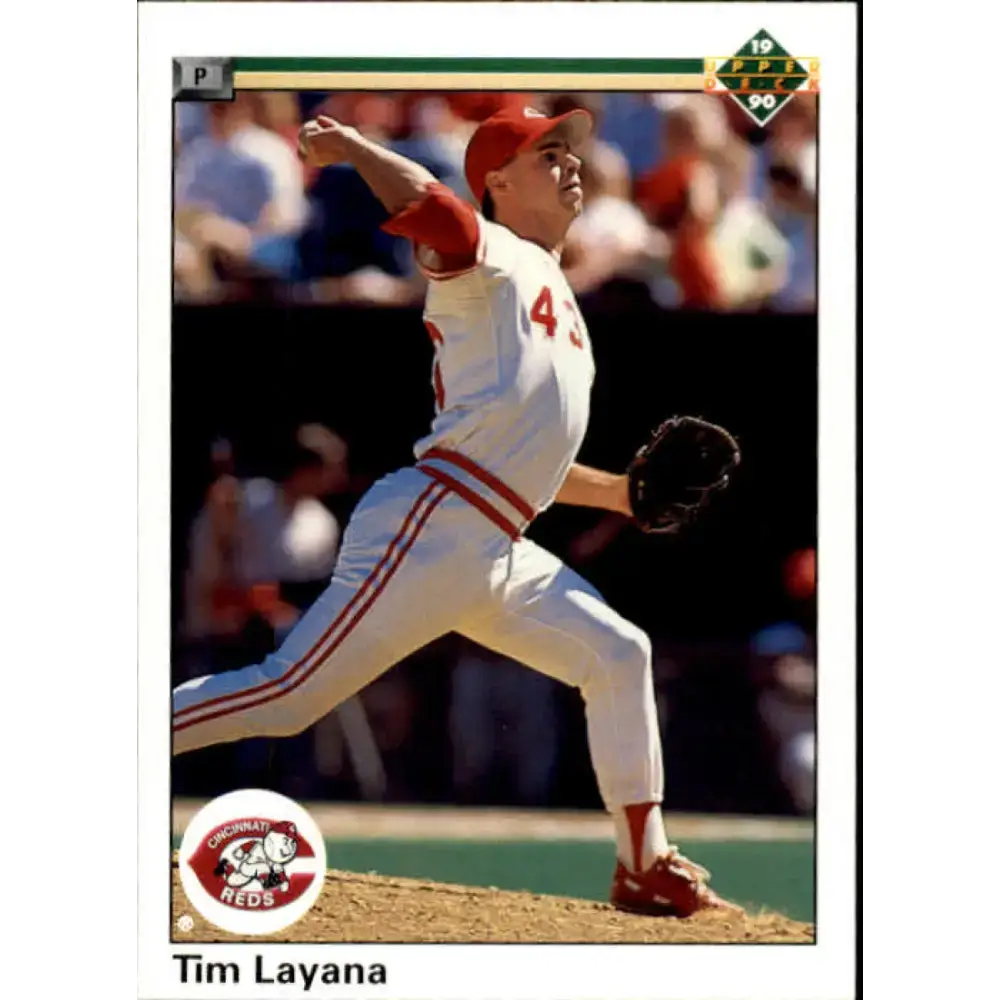 1990 Upper Deck #717 Tim Layana NM-MT RC Rookie Cincinnati Reds Baseball Card - Baseball Card Single