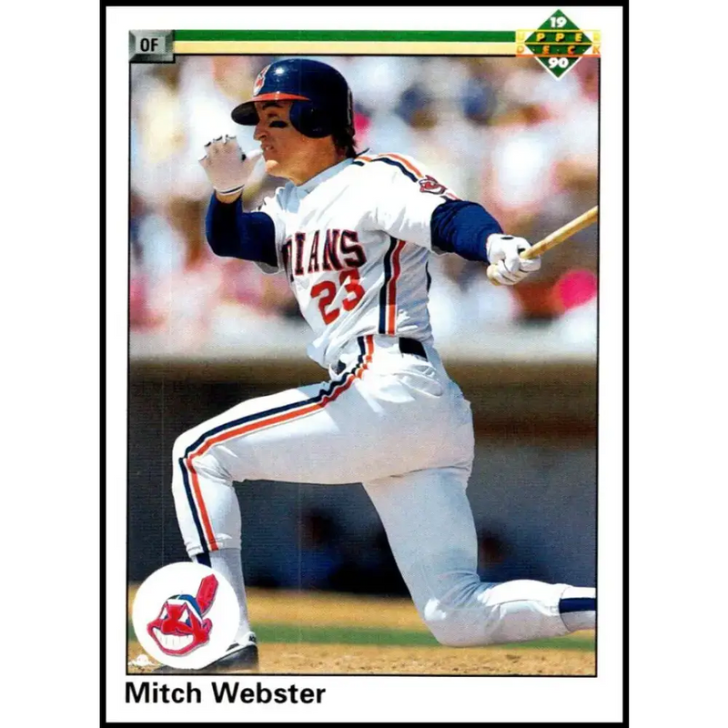 1990 Upper Deck #730 Mitch Webster NM-MT Cleveland Indians Baseball Card - Baseball Card Single