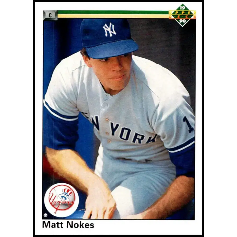 1990 Upper Deck #744 Matt Nokes NM-MT New York Yankees Baseball Card - Baseball Card Single
