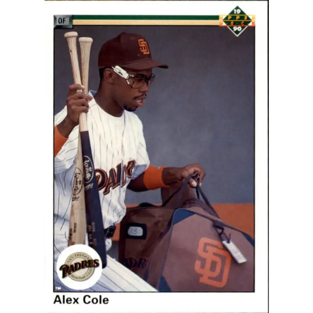 1990 Upper Deck #751 Alex Cole NM-MT RC Rookie San Diego Padres Baseball Card - Baseball Card Single
