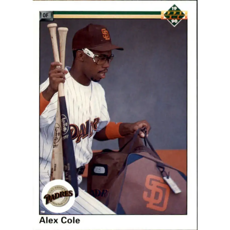 1990 Upper Deck #751 Alex Cole NM-MT RC Rookie San Diego Padres Baseball Card - Baseball Card Single