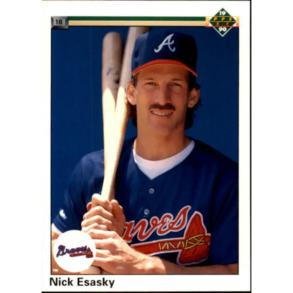 1990 Upper Deck #758 Nick Esasky NM-MT Atlanta Braves Baseball Card - Baseball Card Single