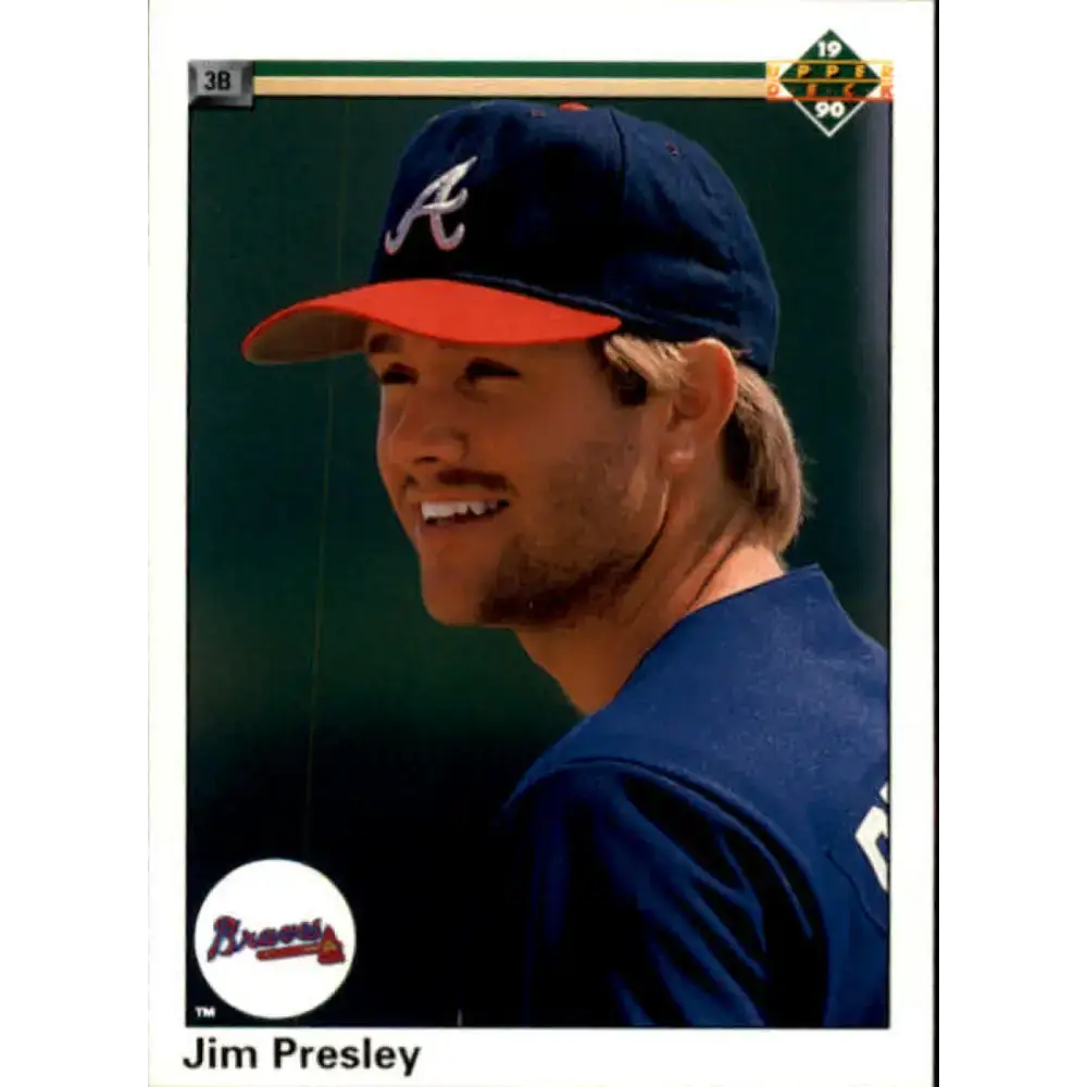 1990 Upper Deck #760 Jim Presley NM-MT Atlanta Braves Baseball Card - Baseball Card Single