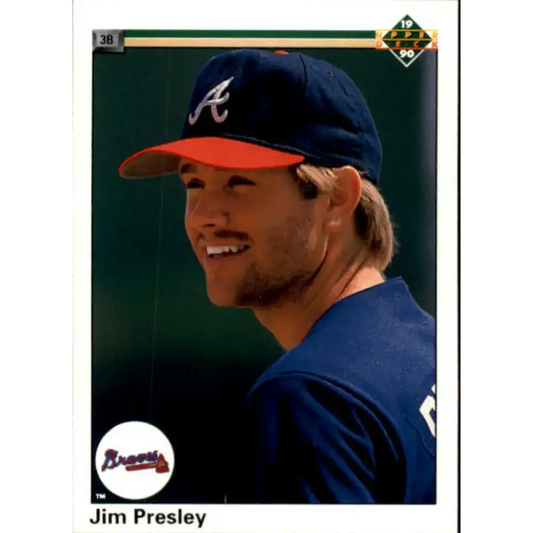 1990 Upper Deck #760 Jim Presley NM-MT Atlanta Braves Baseball Card - Baseball Card Single
