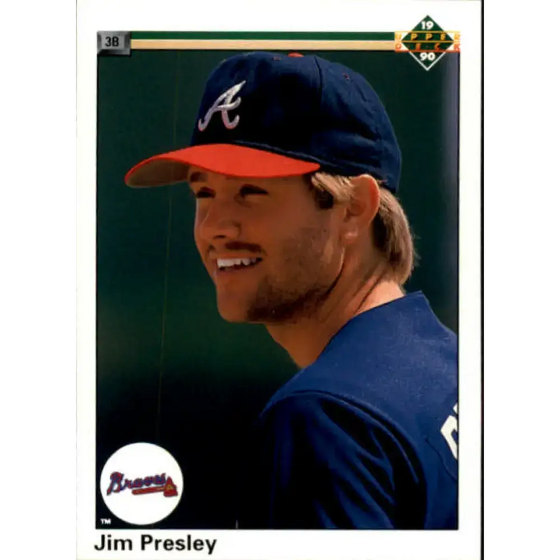 1990 Upper Deck #760 Jim Presley NM-MT Atlanta Braves Baseball Card - Baseball Card Single