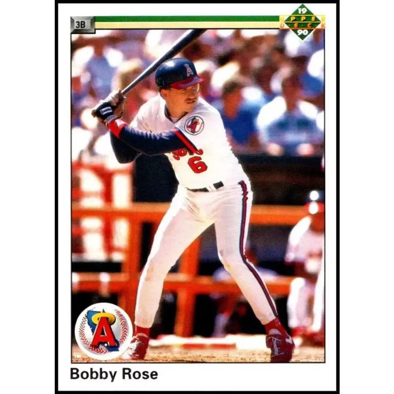 1990 Upper Deck #77 Bobby Rose UER NM-MT California Angels Baseball Card - Baseball Card Single
