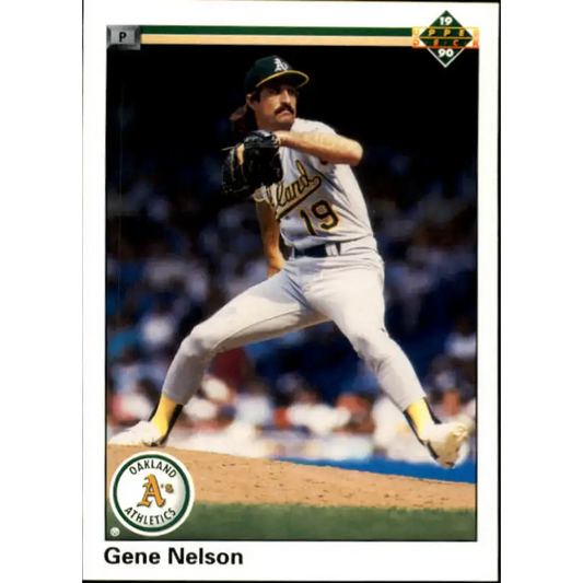 1990 Upper Deck #80 Gene Nelson NM-MT Oakland Athletics Baseball Card - Baseball Card Single