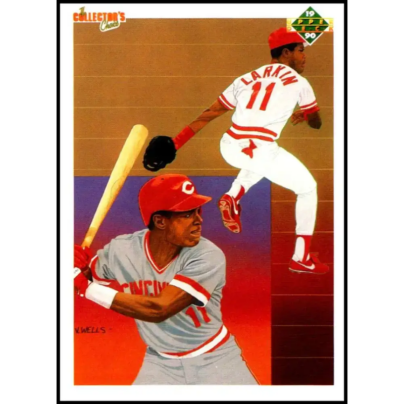 1990 Upper Deck #99 Barry Larkin TC NM-MT Cincinnati Reds Baseball Card - Baseball Card Single