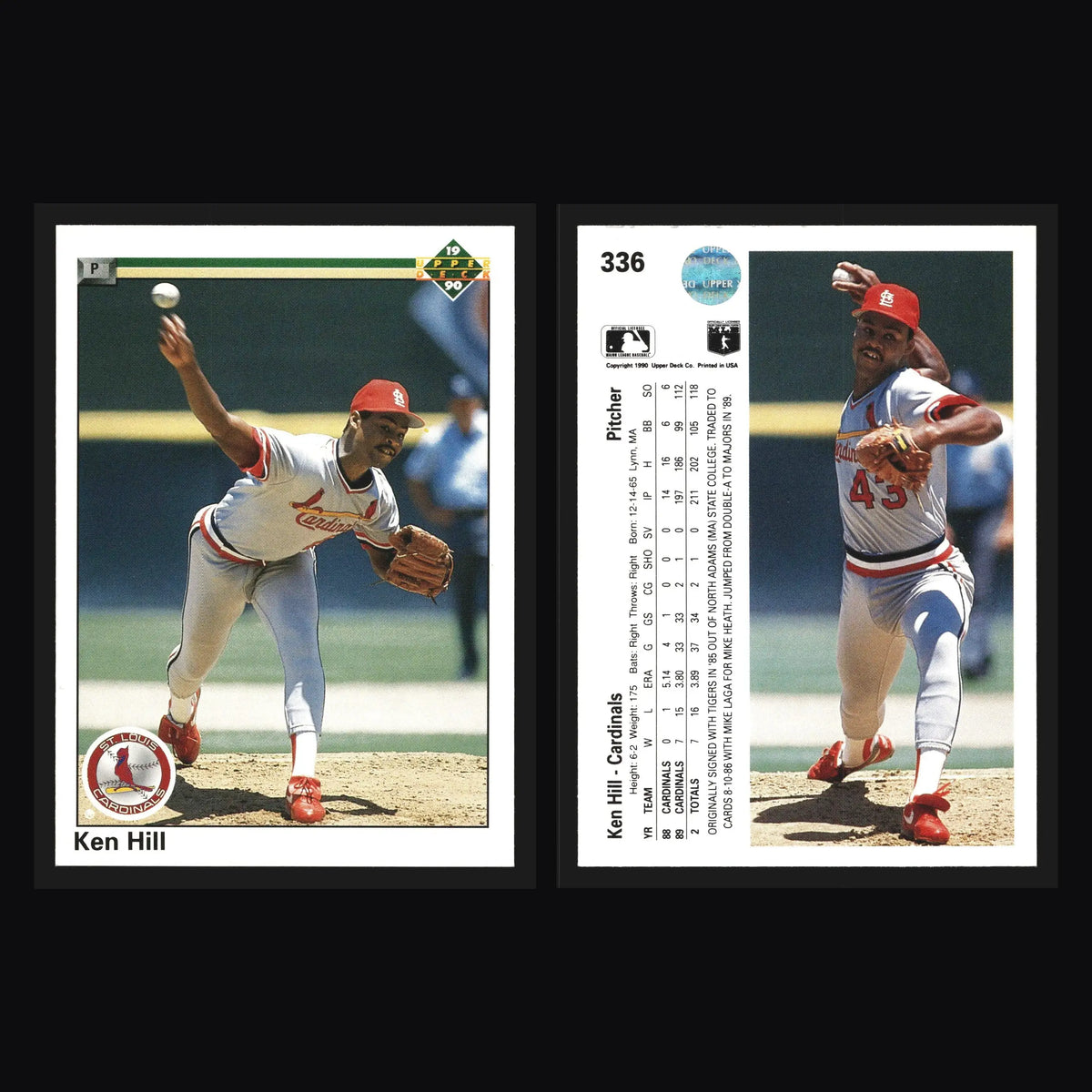 1990 Upper Deck Ken Hill #336 St. Louis Cardinals - Baseball Card Single