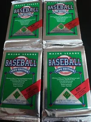 1990 Upper Deck - MLB Sealed Pack LOT. FOUR unopened packs. ⚾️ 💥 NRMT+ - Baseball Card Box