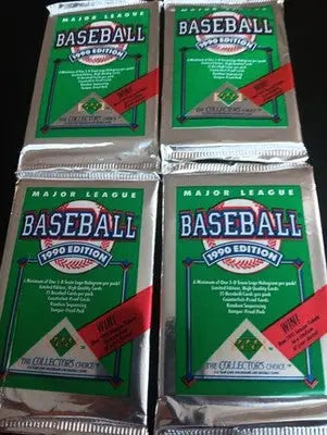 1990 Upper Deck - MLB Sealed Pack LOT. FOUR unopened packs. ⚾️ 💥 NRMT+ - Baseball Card Box