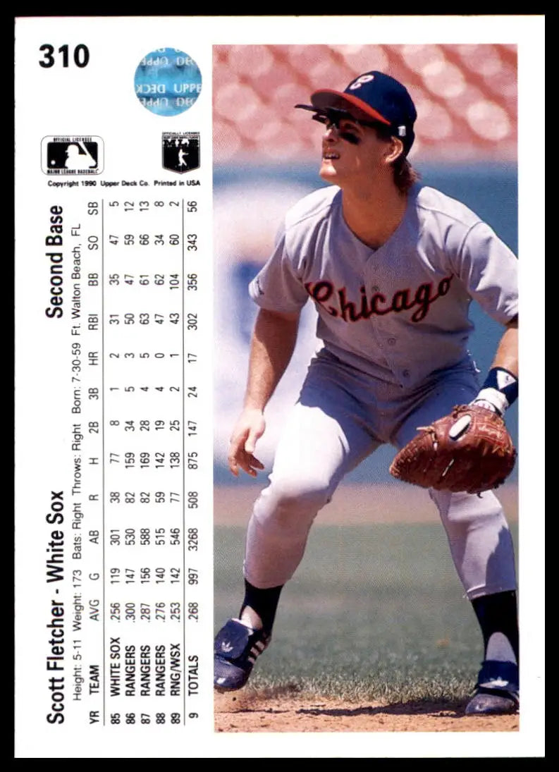 1990 Upper Deck Scott Fletcher 310 Chicago White Sox NM - Baseball Card Single