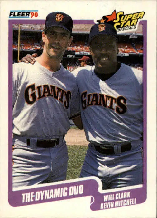 1990 Will Clark / Kevin Mitchell Fleer Baseball Card #637