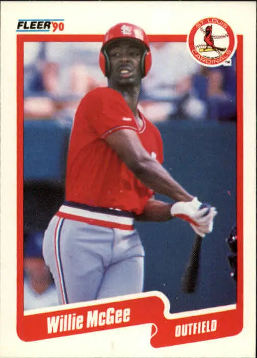 1990 Willie McGee Fleer Baseball Card #253 - Baseball Card Single