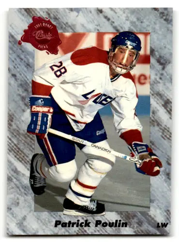 Patrick Poulin hockey card with original gloss from 1991-92 Classic #8 Simply Sandoval