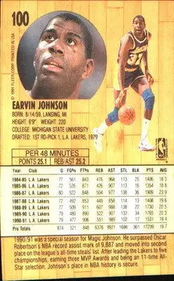 1991-92 Fleer #100 Earvin Johnson - Basketball Card Single