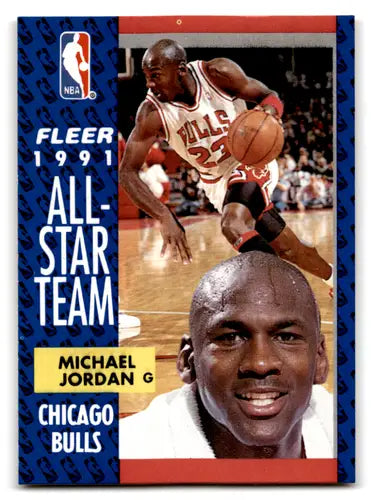 Original gloss Michael Jordan basketball card from 1991-92 Fleer with Simply Sandoval ID 72696