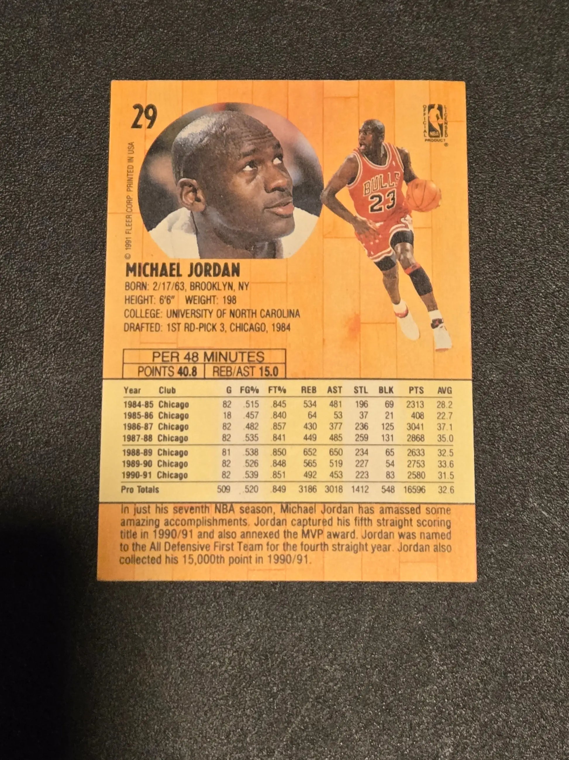1991-92 Fleer #29 Michael Jordan - Trading Card