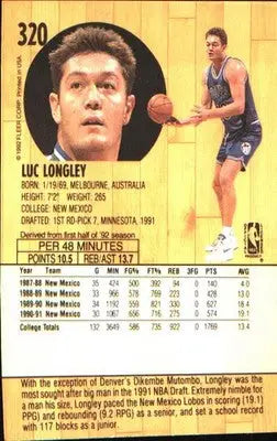 1991-92 Fleer #320 Luc Longley Rookie RC - Basketball Card Single