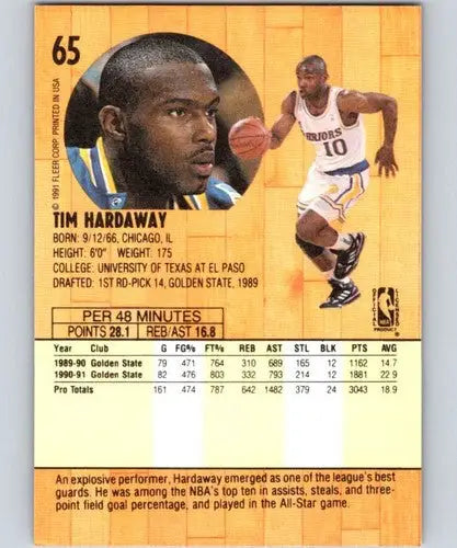 1991-92 Fleer #65 Tim Hardaway NM Near Mint Warriors ID:82611 - Basketball Card Single