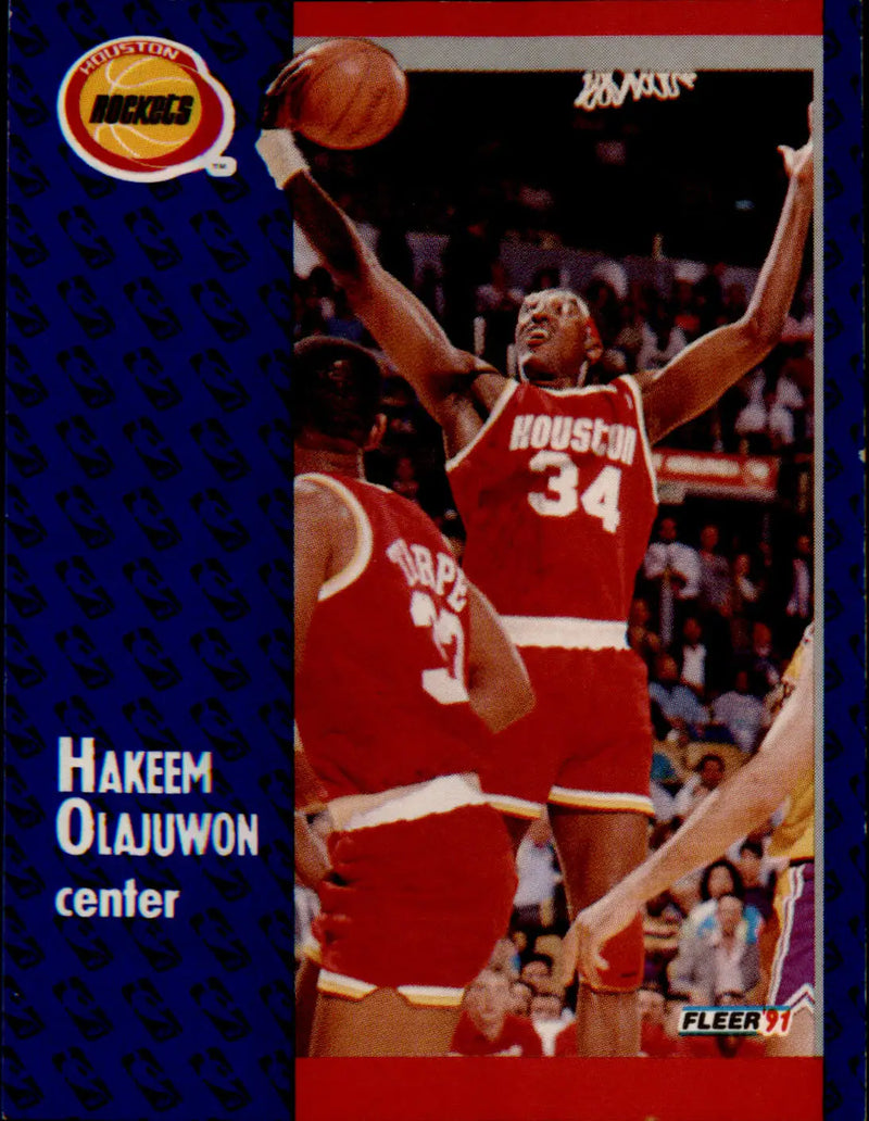 1991-92 Fleer #77 Hakeem Olajuwon - Basketball Card Single